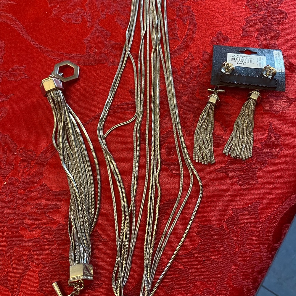 BCBGMaxAzria Silver Plated Accessory Set